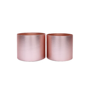 BOX-M5-W5609 Virágdoboz henger szett - 2db/szett [17,5x20cm 18x22cm] metál rose gold