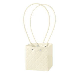 BOX-RS-243 Virágtáska füles - 10 darab/csomag [11,5cm x 10,5cm x 12cm] világos krém