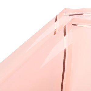 FOL-CD-87-164 Rose gold csíkos szegélyű íves fólia csomagoló - 20 ív/csomag 57cm x 57cm púder rózsaszín