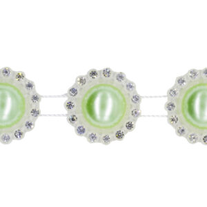 GY-SGY-12-130 Gyöngy strasszal füzér [22mm x 50db/füzér] almazöld