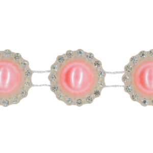 GY-SGY-12-177 Gyöngy strasszal füzér [22mm x 50db/füzér] korall