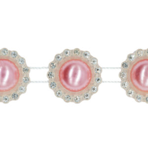 GY-SGY-12-186 Gyöngy strasszal füzér [22mm x 50db/füzér] mályva