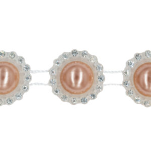 GY-SGY-12-472 Gyöngy strasszal füzér [22mm x 50db/füzér] bézs