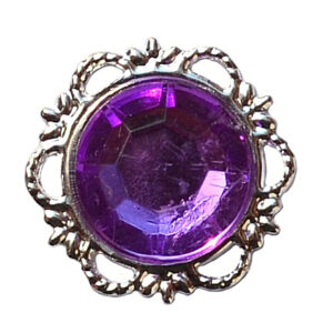 KI-KERS-21-110 Bross [21mm] 10db/csomag ezüst/lila kő