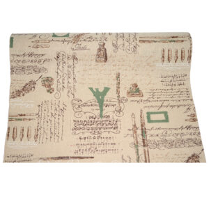 LE-PE-36-01 Vászon anyag vintage stílusban [36cm x 5m] natúr/barna/zöld