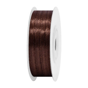 SS-SZ-03-044 Sima szatén szalag egyszínű [3 mm x  45,72 méter] barna