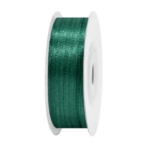 SS-SZ-03-625 Sima szatén szalag egyszínű [3 mm x  45,72 méter] sötétzöld/smaragdzöld