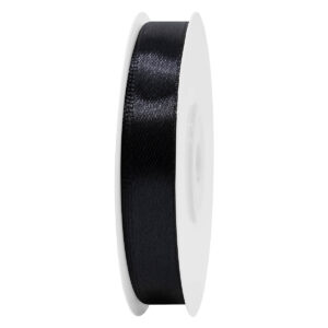 SS-SZ-13-045 Sima szatén szalag egyszínű [13 mm x  22,86 méter] fekete