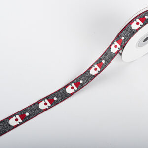 TE-DV050-0050-C004 Dekorációs karácsonyi szalag [16mm x 10m] farmerszürke/piros/fehér