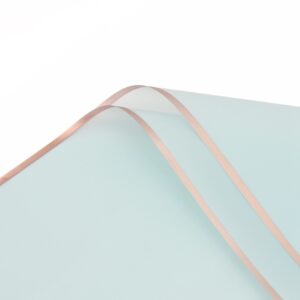 FOL-VE-30-03 Aranycsíkos íves fólia csomagoló - 20 ív/csomag 58cm x 58cm világoskék/rose gold