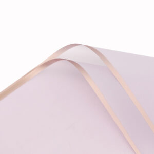 FOL-VE-30-14 Aranycsíkos íves fólia csomagoló - 20 ív/csomag 58cm x 58cm világoslila/rose gold