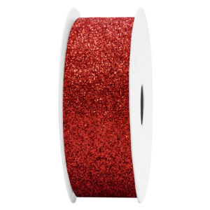 TE-ZBJ24-0070-C007 Glitter dekorációs szalag [22mm x 10m] piros