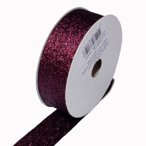 TE-ZBJ24-0070-C036 Glitter dekorációs szalag [22mm x 10m] burgundi