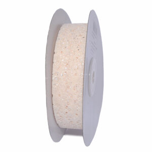 TE-ZCL87-0070-C003 Glitteres csipke dekorációs szalag [22mm x 10m] krém