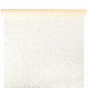 OA-BS-ORIENT-47-B10-076 barokk  mintás  organza anyag [47cm x 5m] krém
