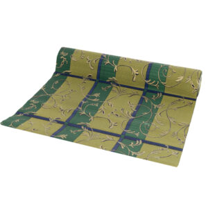 PAP-BO-MINTA-131171-36,35,42 Bordázott vízálló díszcsomagoló papír mintás [50cm x 10m] zöld/sötétkék/arany