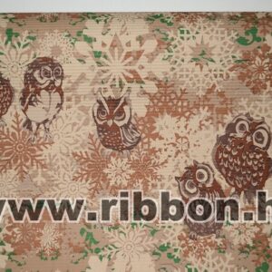 PAP-BO-MINTA-131205-05,40,34 Bordázott vízálló díszcsomagoló papír mintás [50cm x 10m] barna