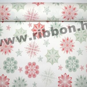 PAP-BO-MINTA-131240-01,18,35 Bordázott vízálló díszcsomagoló papír mintás [50cm x 10m] fehér/piros/zöld