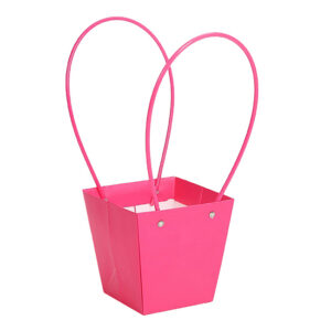 BOX-ST-T021 Virágtáska füles - 10 darab/csomag [9,5cm x 9,5cm x 13cm] ciklámen