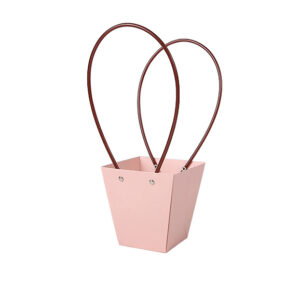 BOX-T1-P Virágtáska füles trapéz alakú - 10 darab/csomag [8cm x 13cm x 12cm]  púder rózsaszín