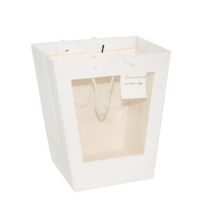 BOX-T3-S111 Virágbox táska ablakos - 5 darab/csomag 25cm x 28cm x 18cm fehér