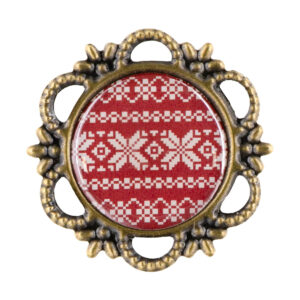 KI-KAR-OT-CM031-18-001 Vintage karácsonyi bross - 10/csomag [28mm] piros