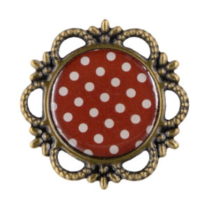 KI-KAR-OT-CM033-18-001 Vintage karácsonyi bross - 10/db csomag [28mm] piros