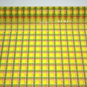 FO-TRANSP-152083-07,34,18 Díszcsomagoló kockás mintázatú fólia tekercs [50cm x 10m] citrom/zöld/piros