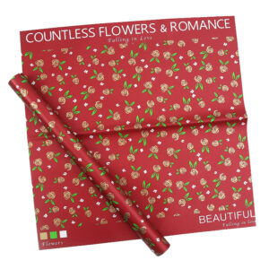 FOL-AR-011 Apró virágmintás íves fólia csomagoló - 20 ív/csomag [58cm x 58cm] bordó/bézs/zöld/fehér