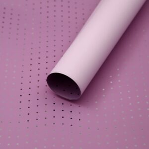 FOL-PE-93-02 Metál pöttyös mintás íves fólia virágcsomagoló - 20 ív/csomag [56cm x 56cm] lilás mályva