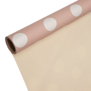 FOL-PO-11-162 Pöttyös mintás íves fólia csomagoló - 20 ív/csomag [60cm x 60cm] púder bézs/krém