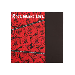 FOL-SD-79-02 Rózsamintás íves fólia csomagoló - 20 ív/csomag [50cm x 35cm] piros/fekete
