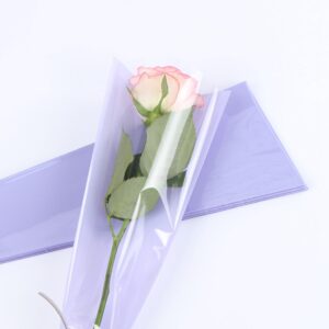 FOL-TAS-02-032 Díszcsomagoló fólia virágtasak - 50 ív/csomag [45cm x 12cm] lila/átlátszó