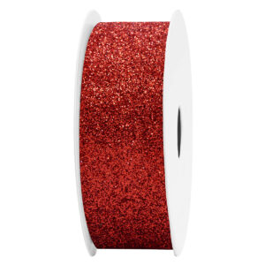 GL-GLI-25-001 Glitter dekor szalag [25mm x 10m] piros