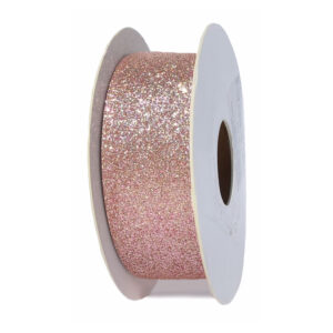 GL-GLI-25-693 Glitter dekor szalag [25mm x 10m] púder rózsaszín