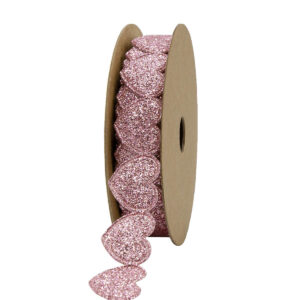 GL-GSZ-15-186 Szí­v alakú glitter szalag  [15mm x 5m] mályva
