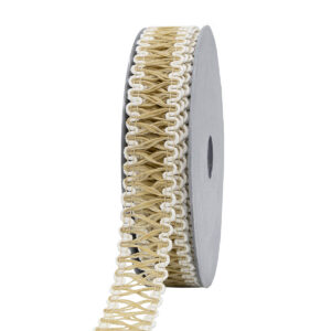 JUSZ-224221M-22mm-01/05 Dekorációs szalag [22mm x 10m] natúr/fehér