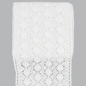 HCS-F2124-B Horgolt csipke anyag [15cm x 4,57m] fehér
