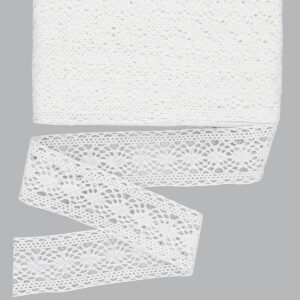 HCS-FA-073 Horgolt csipke szalag [3,5 cm x  9,1m] fehér