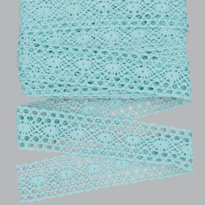 HCS-FB-747 Horgolt csipke szalag [4cm x 9,1m] menta