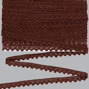 HCS-KE-044 Horgolt csipke szalag [1,2cm x 9,1m] barna