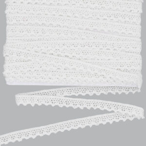 HCS-KE-073 Horgolt csipke szalag [1,2cm x 9,1m] fehér