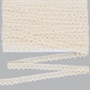 HCS-KE-075 Horgolt csipke szalag [1,2cm x 9,1m] natúr