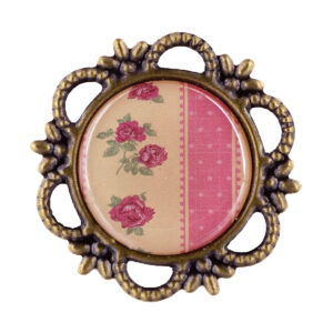 KI-CM007-28-905 Vintage díszítő bross - 10/db csomag [28mm] pink