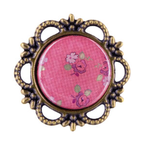 KI-CM008-28-012 Vintage díszítő bross - 10/db csomag [28mm] pink