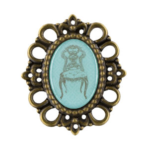 KI-CM013-44-747 Vintage díszítő bross - 10/db csomag [38mm x 44mm] menta