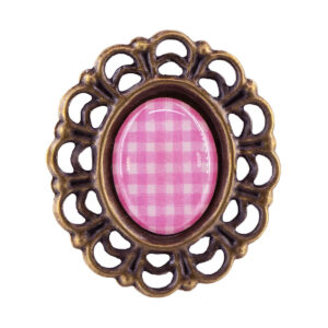 KI-CM017-27-005 Vintage díszítő bross - 10db/csomag [24mm x 27mm] rózsaszín