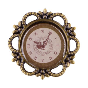 KI-CM024-28-005 Vintage díszítő bross - 10/db csomag [28mm] barna/bordó