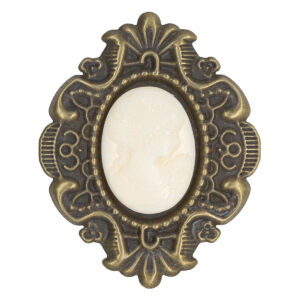 KI-ONAC-50-074 Vintage díszítő bross - 10db/csomag [50mm x 40mm] antik/krém