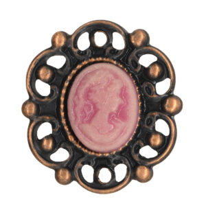 KI-VAF-10-692 Vintage díszítő bross - 50db/csomag [17mm x 20mm] antik/vintage rózsaszín